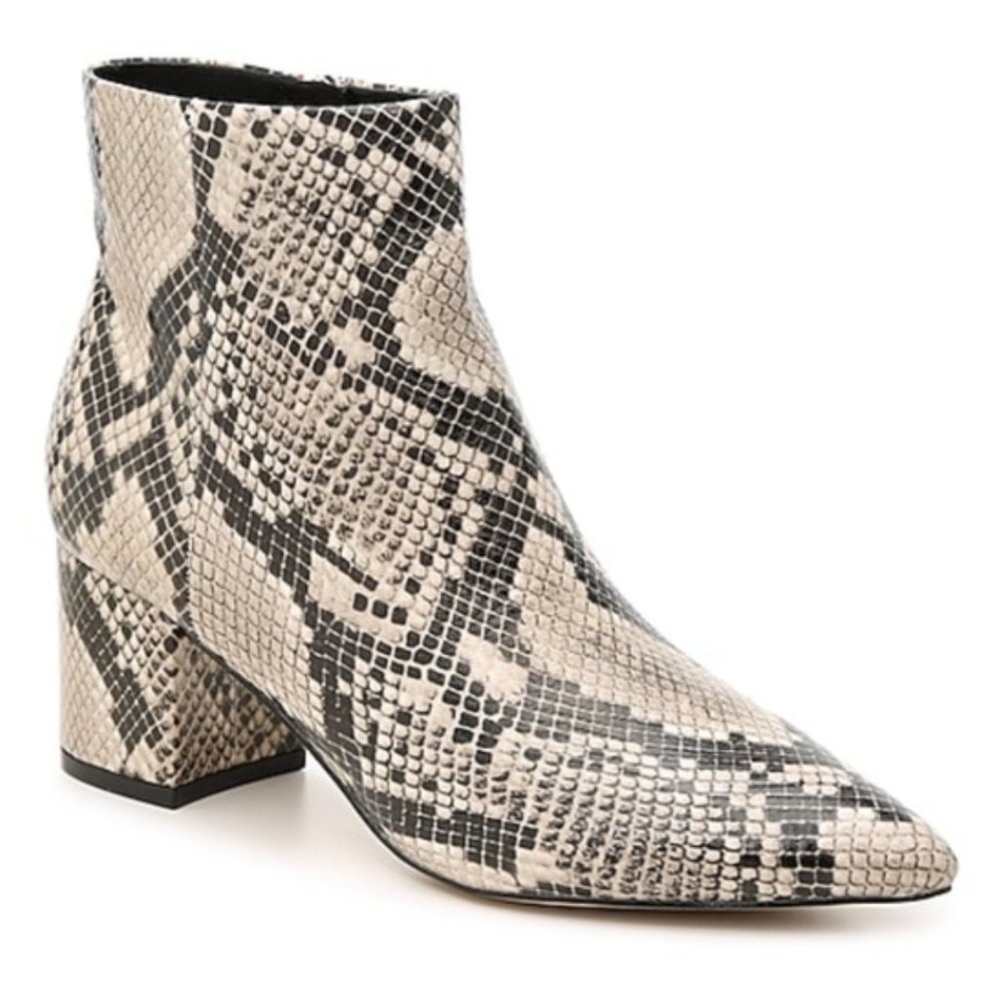 Marc Fisher Python Jelly Block Heel Booties, Size… - image 1